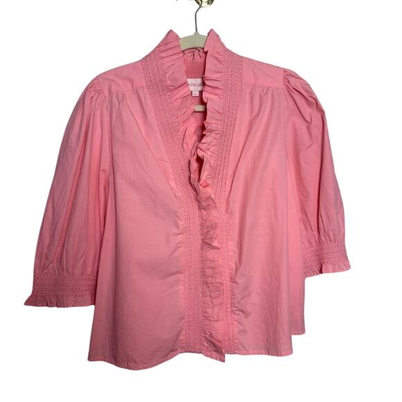 Love the Label Zuri Pink Short Sleeve Top Women’s Size L - Picture 2 of 7